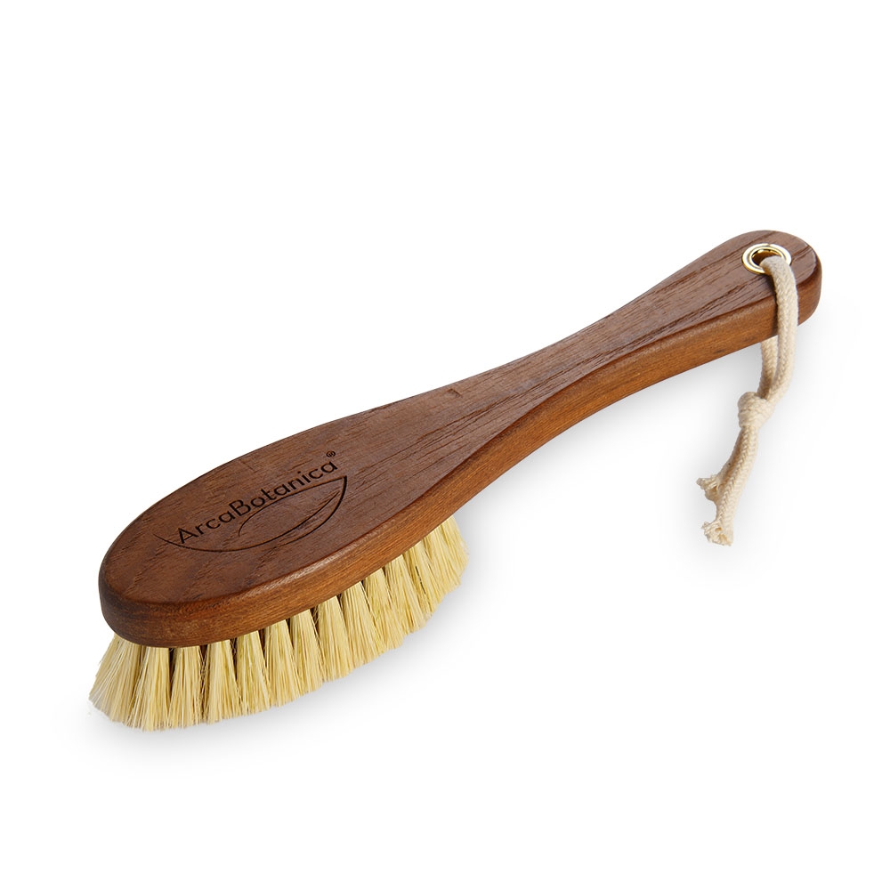 Spazzola corpo per massaggio in doccia in Teak MAREA - con manico