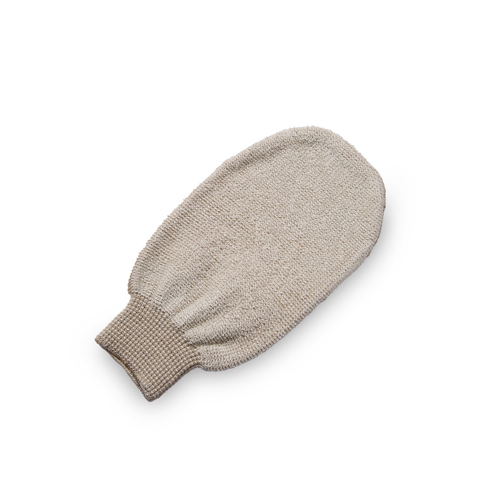 Manopola double face Esfoliante e Detergente Corpo DOREA - in Lino e Bambù - immagine 2