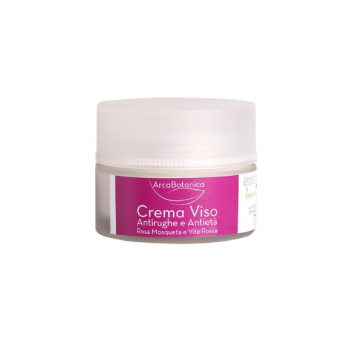 Crema Viso Antirughe e Antietà Rosa Mosqueta e Vite Rossa - 50 ml
