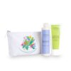 Kit "Relax e pelle di velluto" con beauty pochette green
