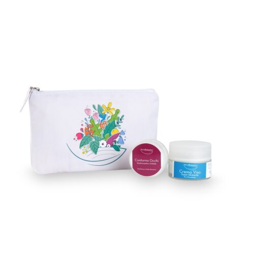 Kit "Idratazione ed Equilibrio - Viso Perfetto" con beauty pochette green