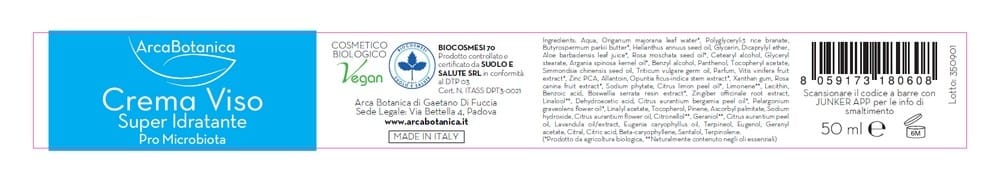 Bio Crema Viso Super Idratante Pro-Microbiota - 50 ml - immagine 5