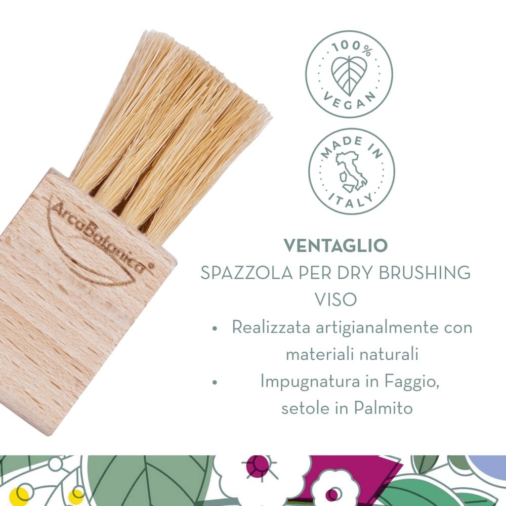 Spazzola Dry Brushing Viso VENTAGLIO - Setole naturali in Palmito - immagine 2