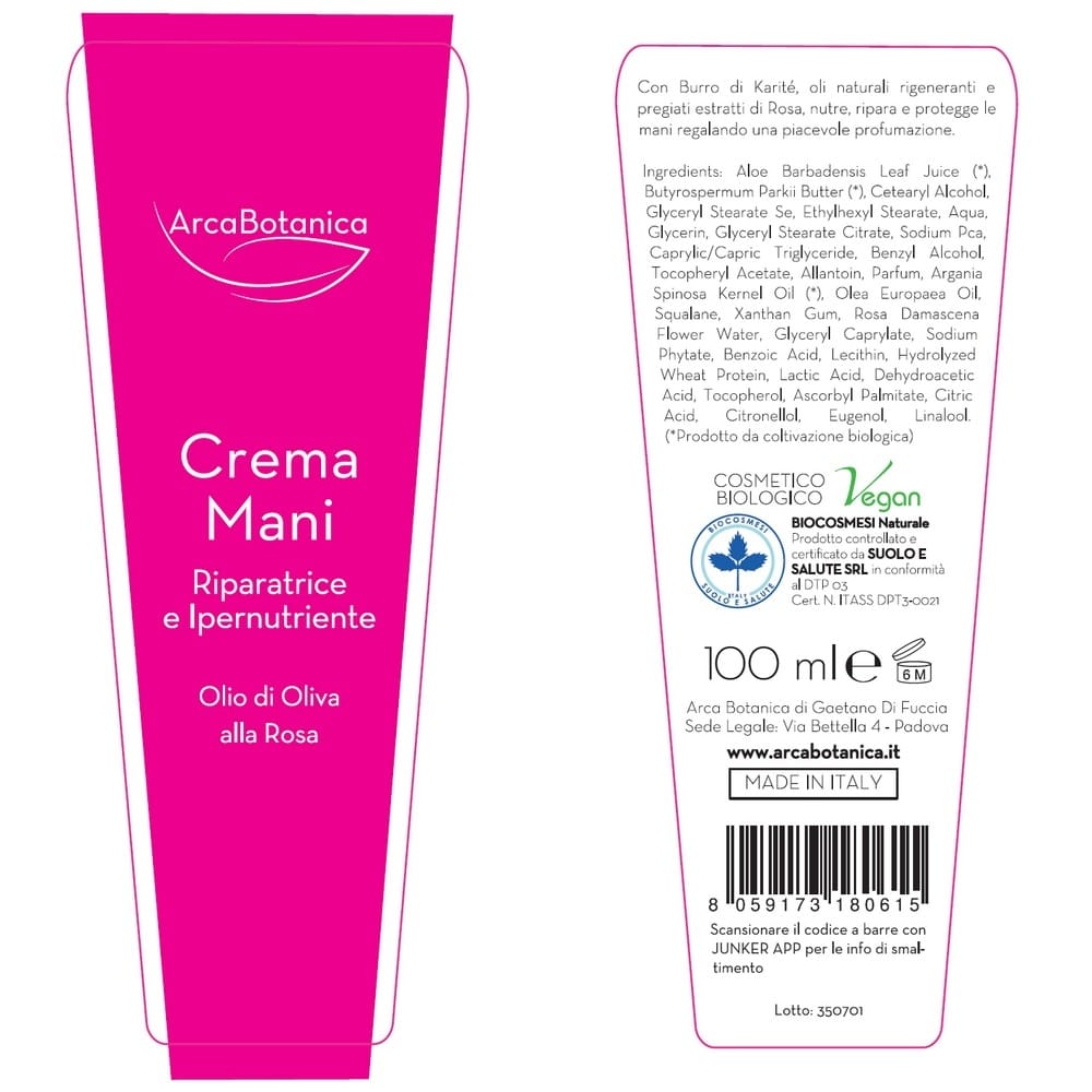 Crema Mani BIO Ipernutriente alla Rosa - 100 ml - immagine 5