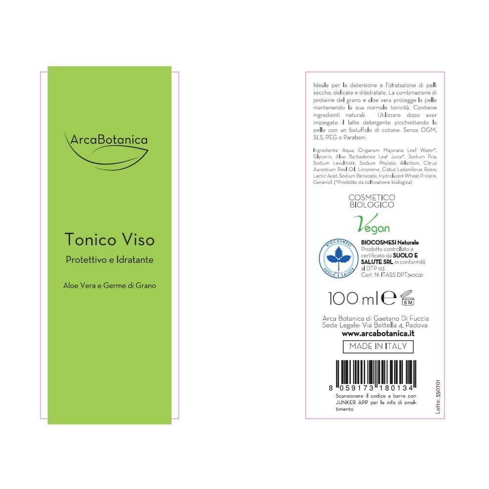 Tonico Viso Aloe Vera e Germe di Grano 100 ml - immagine 5